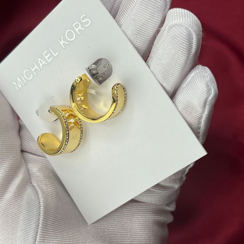 Michael Kors Gold Logo Earrings - Picture 8 of 9